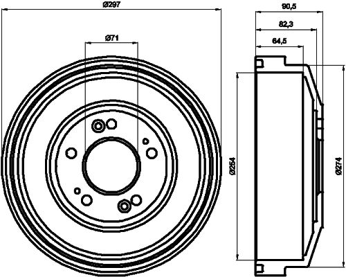 HELLA PAGID stabdžių būgnas 8DT 355 300-871